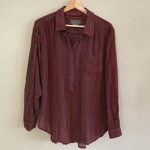 Anthropologie Long-Sleeved Striped Blouse